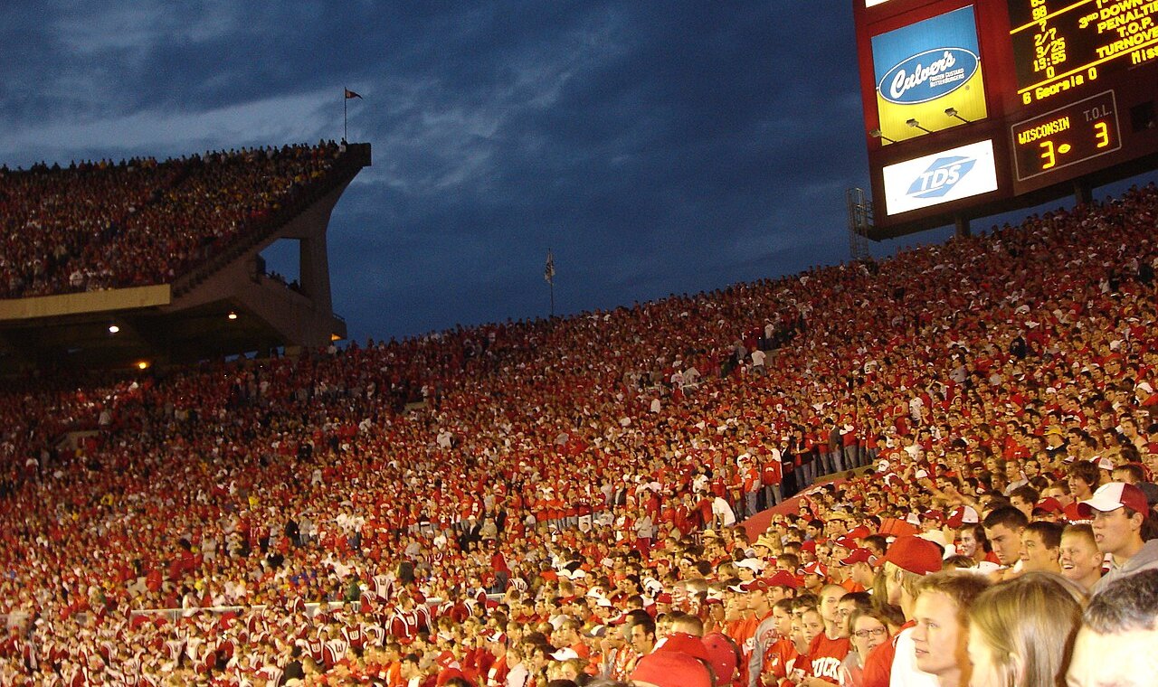 Crowd in a sports stadium